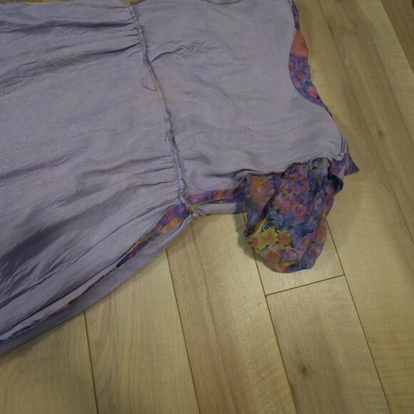 VINTAGE HANDMADE Prairie Cottagecore 70s Short Sleeve Maxi Dress - Size XS/S - Picture 9 of 10